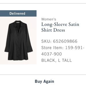 Abercrombie & Fitch Long Sleeve Satin Shirt Dress
